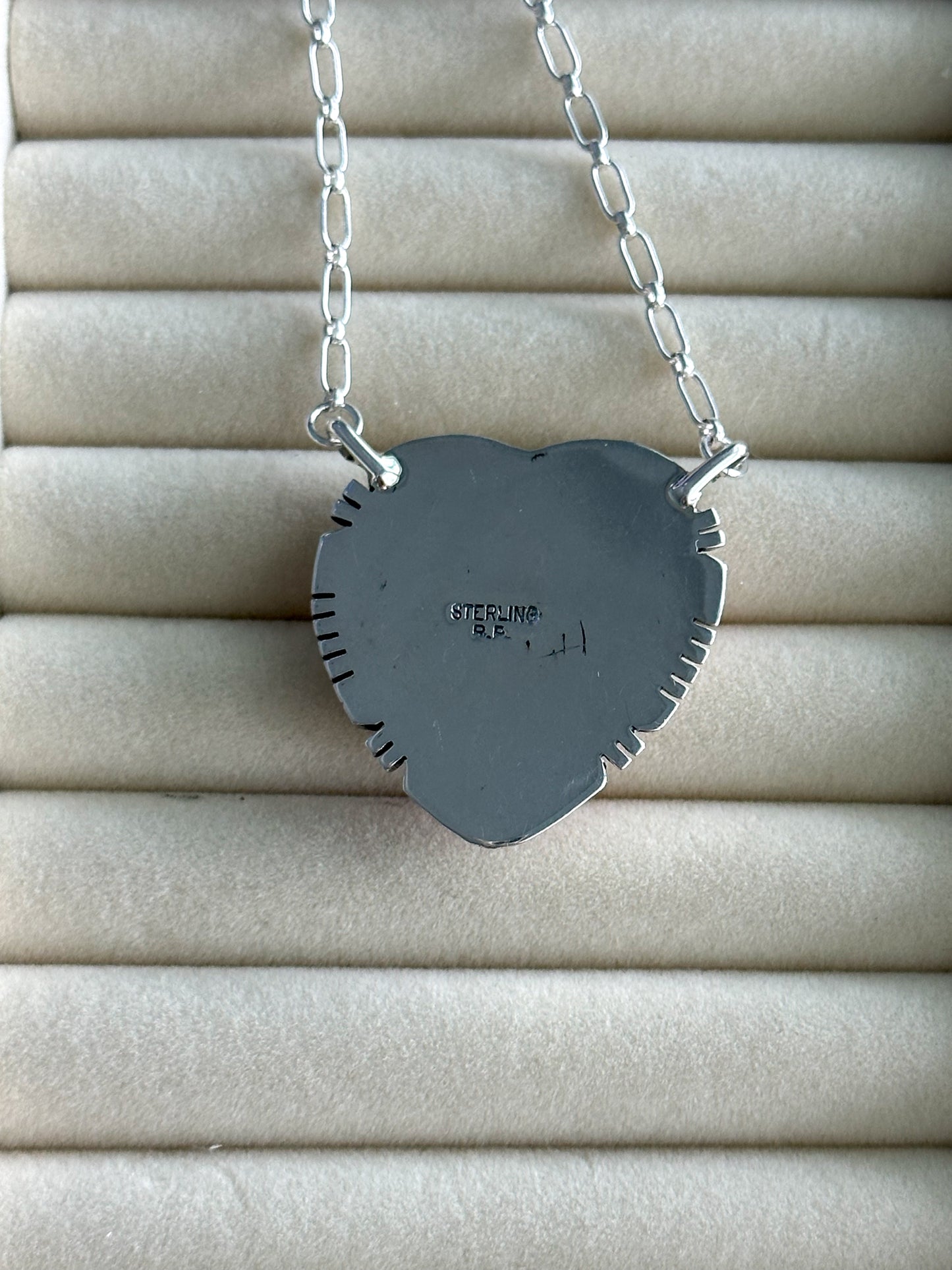 Native Made Orange Spiny Heart Necklace