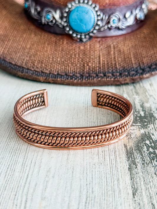 Native American Copper Bracelet 7-1/8"