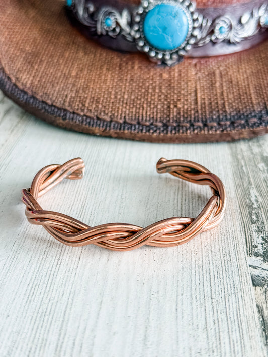 Native American Copper Cuff 7-1/8"