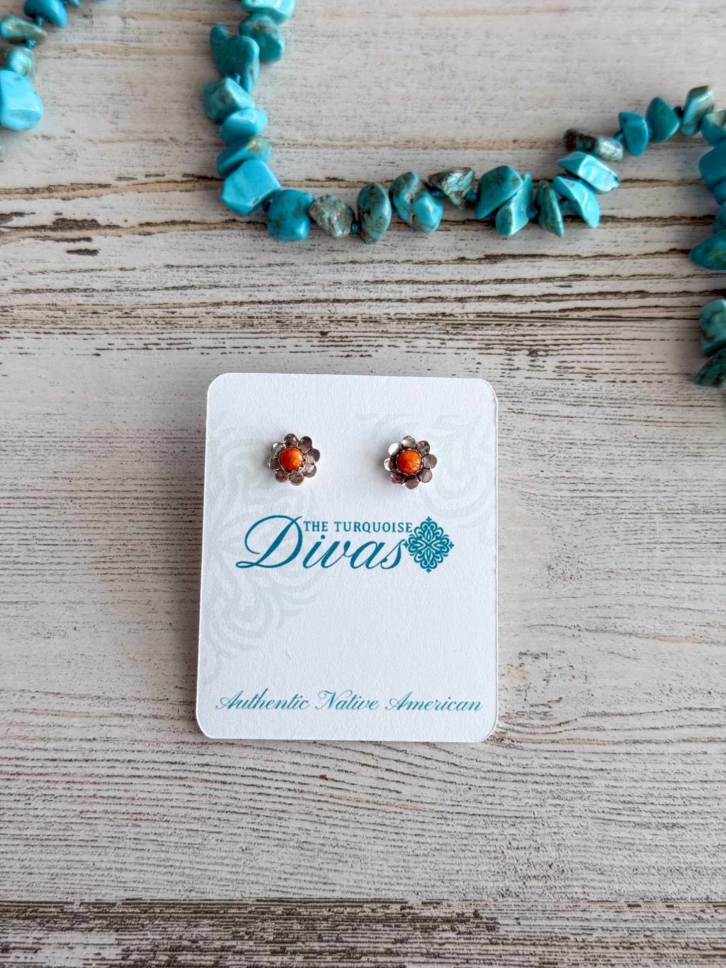 Native American Orange Spiny Studs
