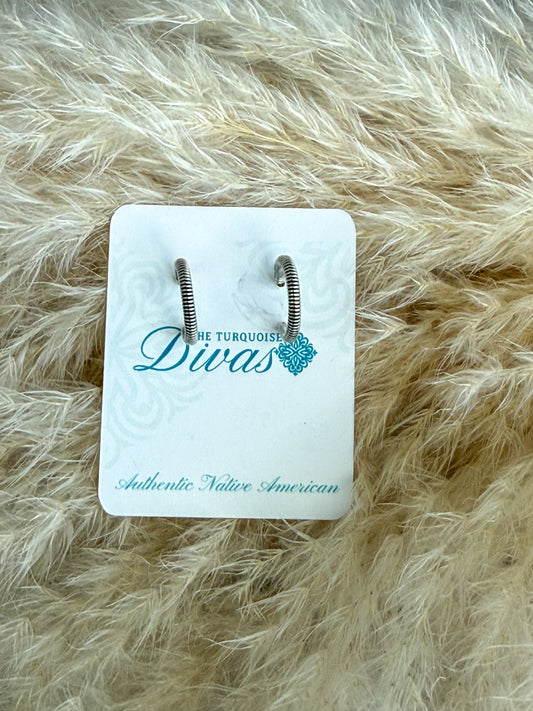 Native American Sterling Silver Hoop Earrings