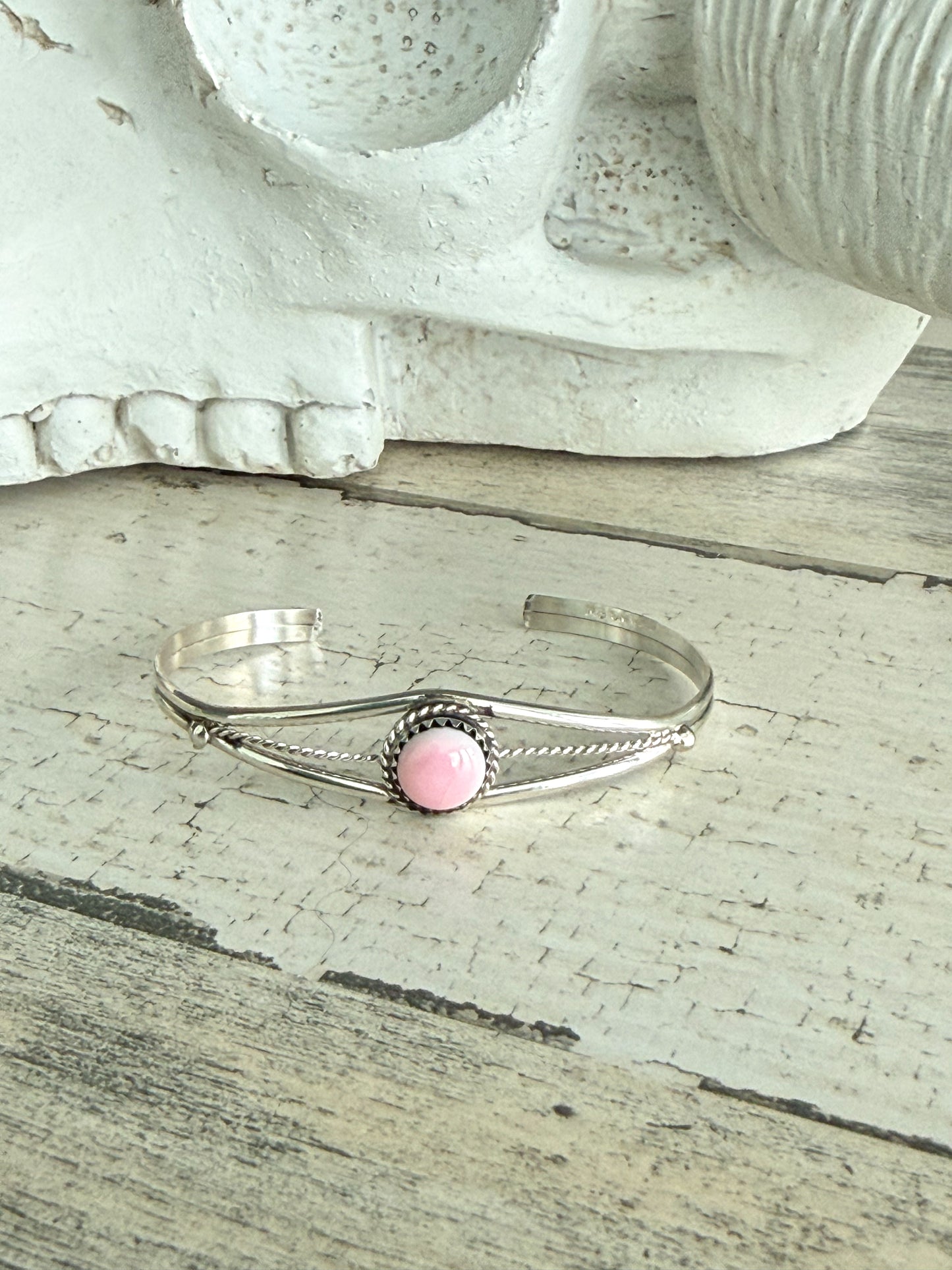 Native American Pink Conch Cuff 6"