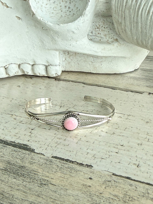 Native American Pink Conch Cuff 6"