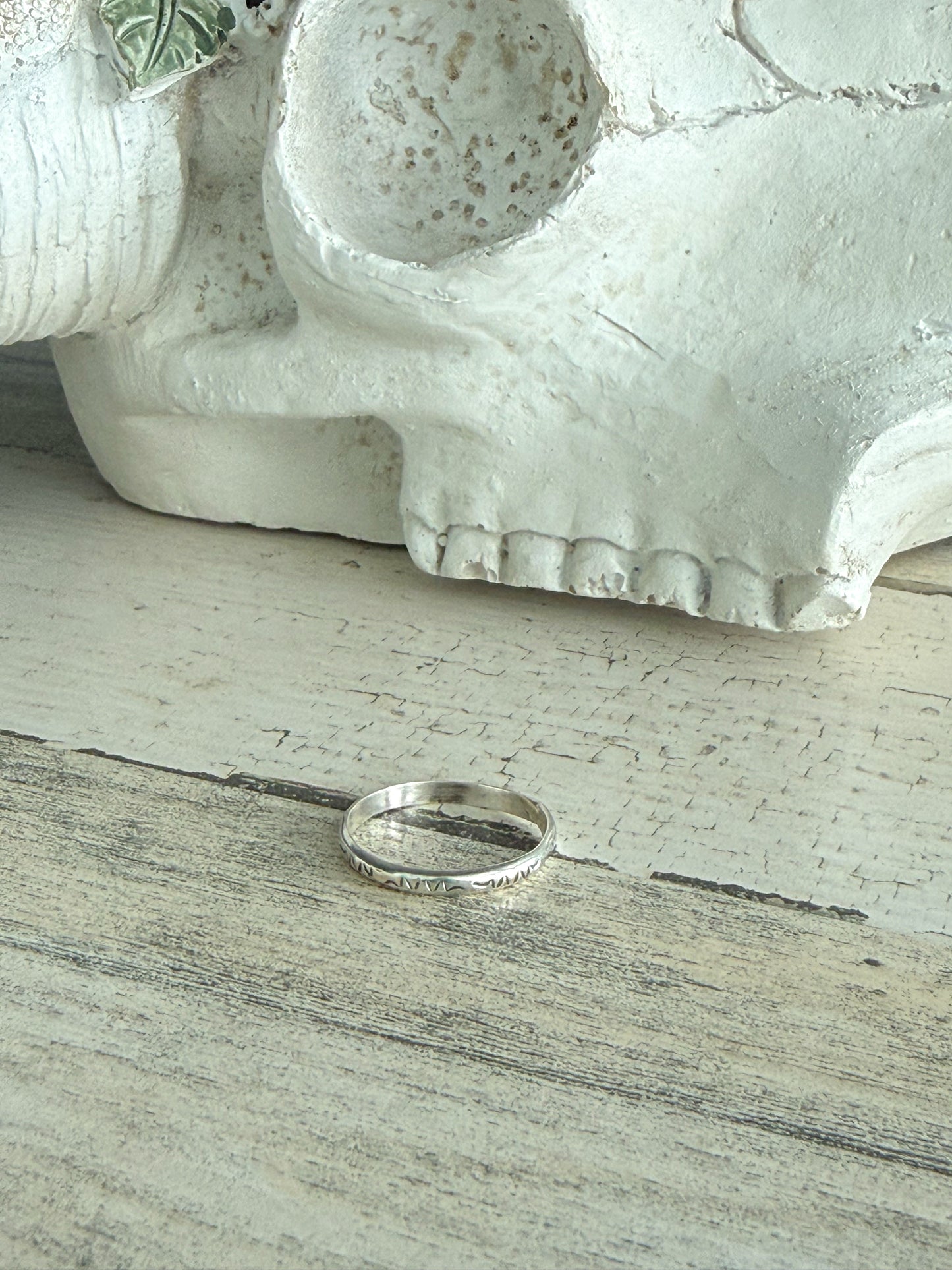Native American Sterling Stamped Ring 10