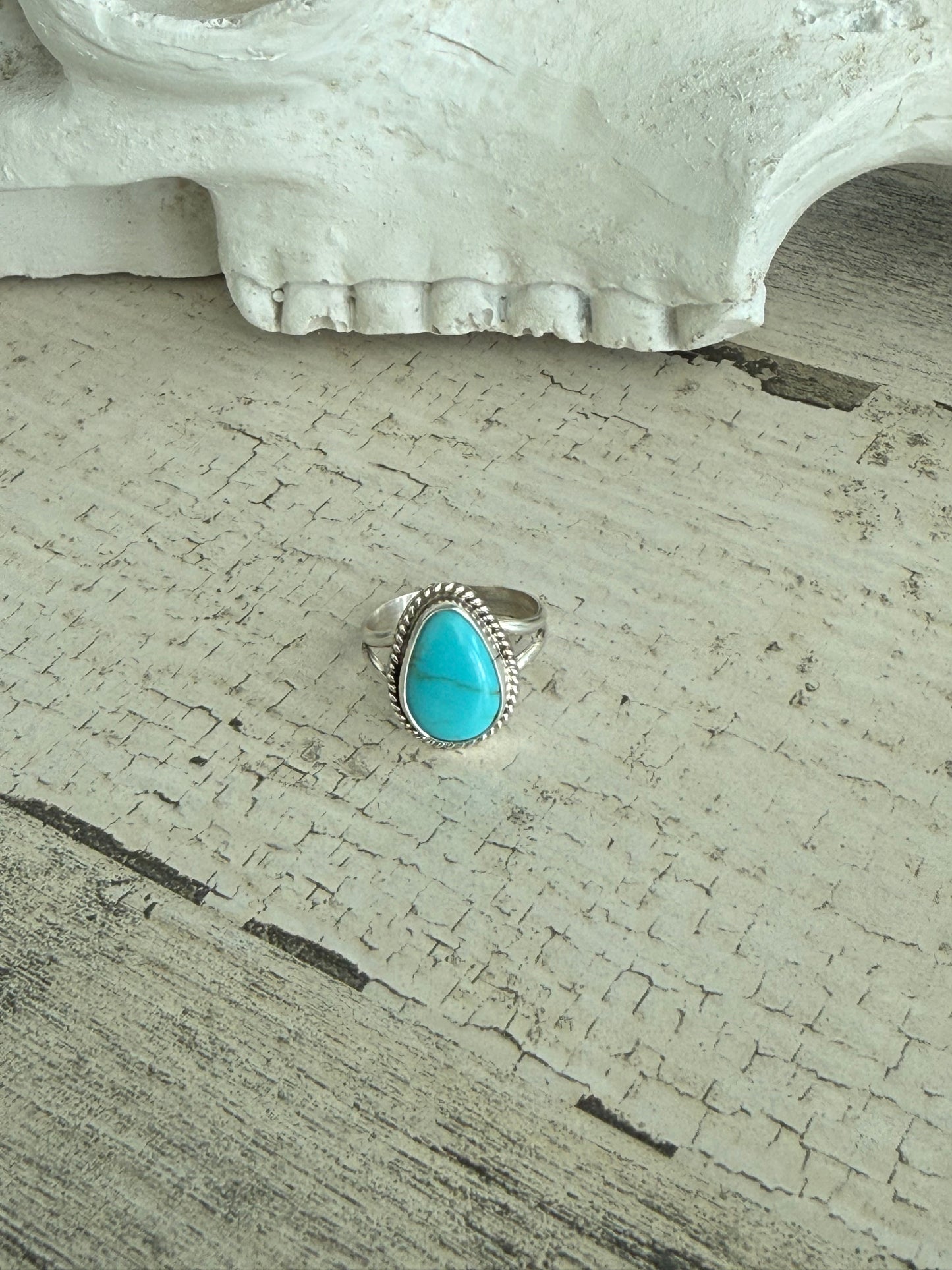 Native American Kingman Turquoise Ring 6.5