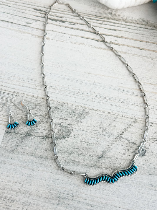 Native Made Turquoise Necklace/Earring Set