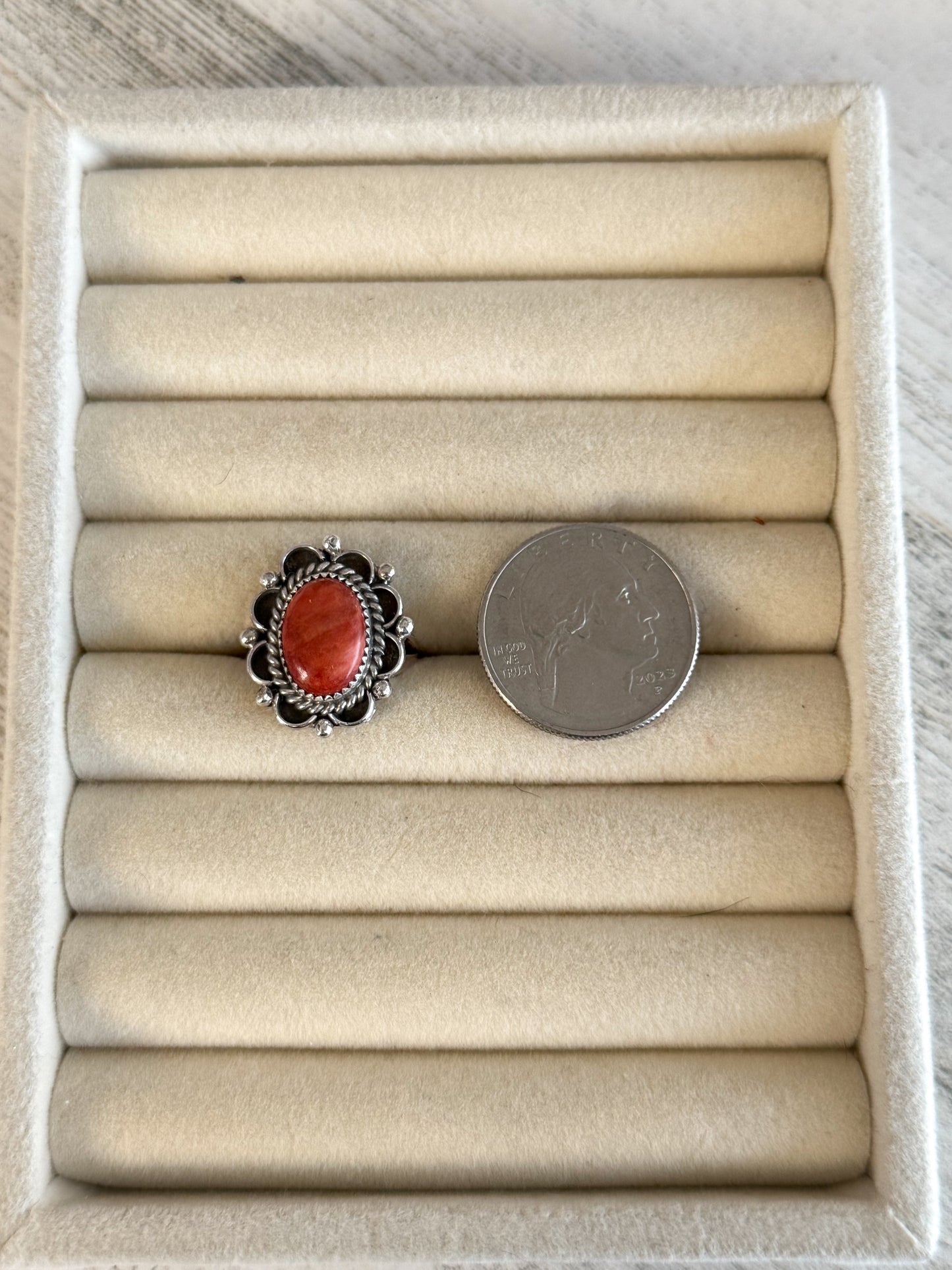 Native American Red Spiny Ring 7