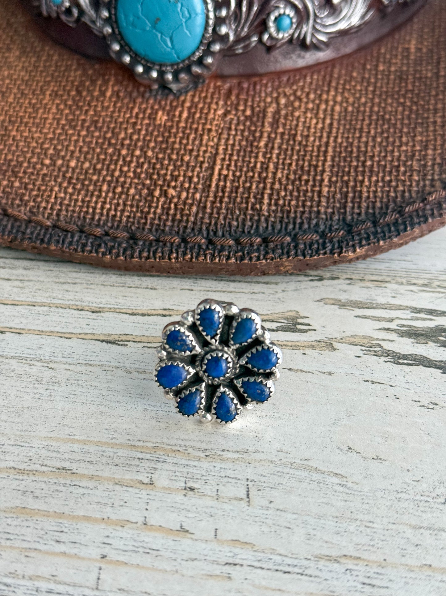 Native American Lapis Adjustable Ring