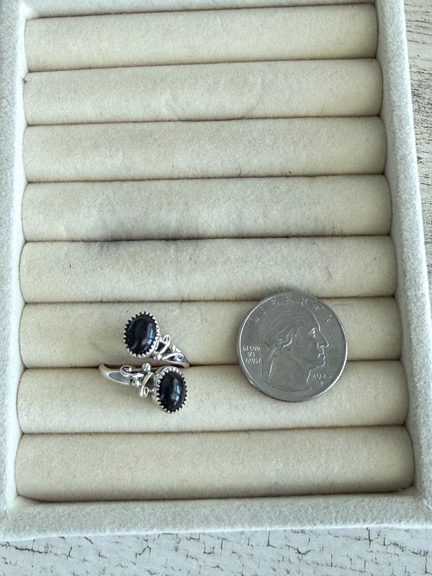 Native American Black Onyx Ring 8