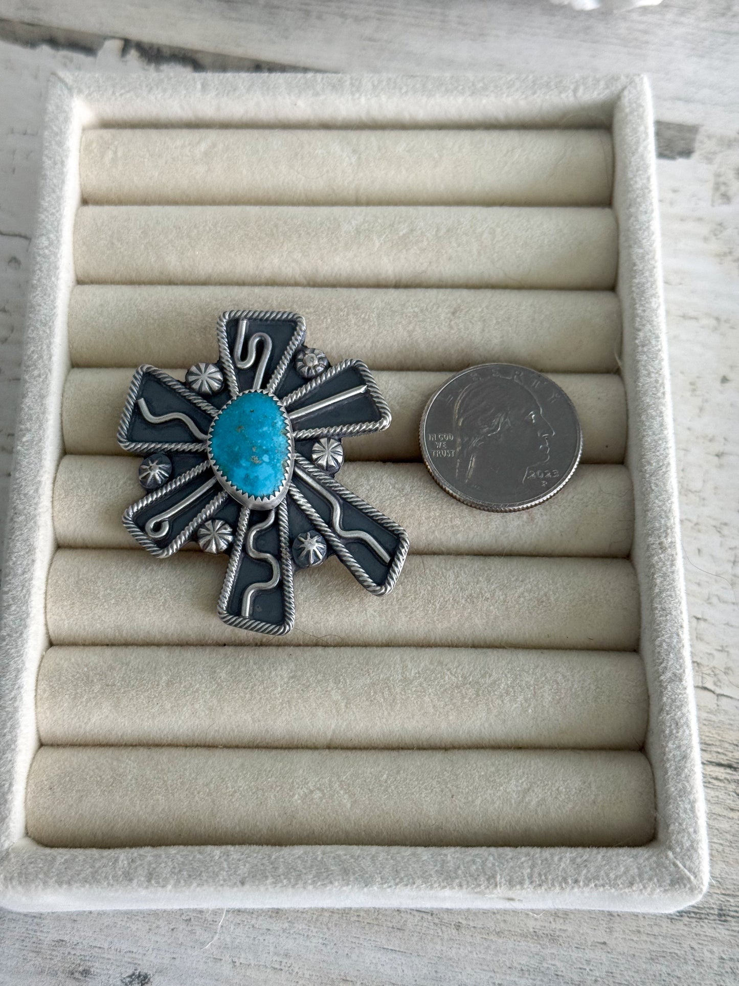 Native American Kingman Turquoise Adjustable Ring