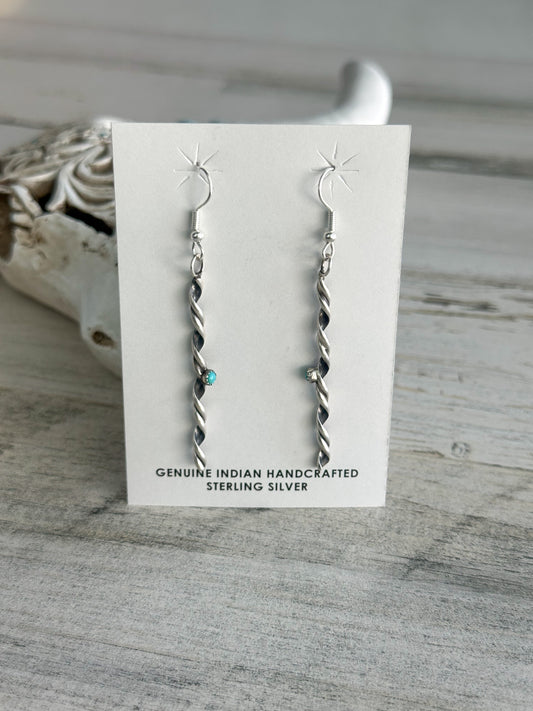 Native Made Sterling Silver Twist Earrings