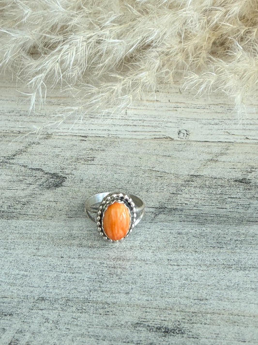 Native American Orange Spiny Ring 7