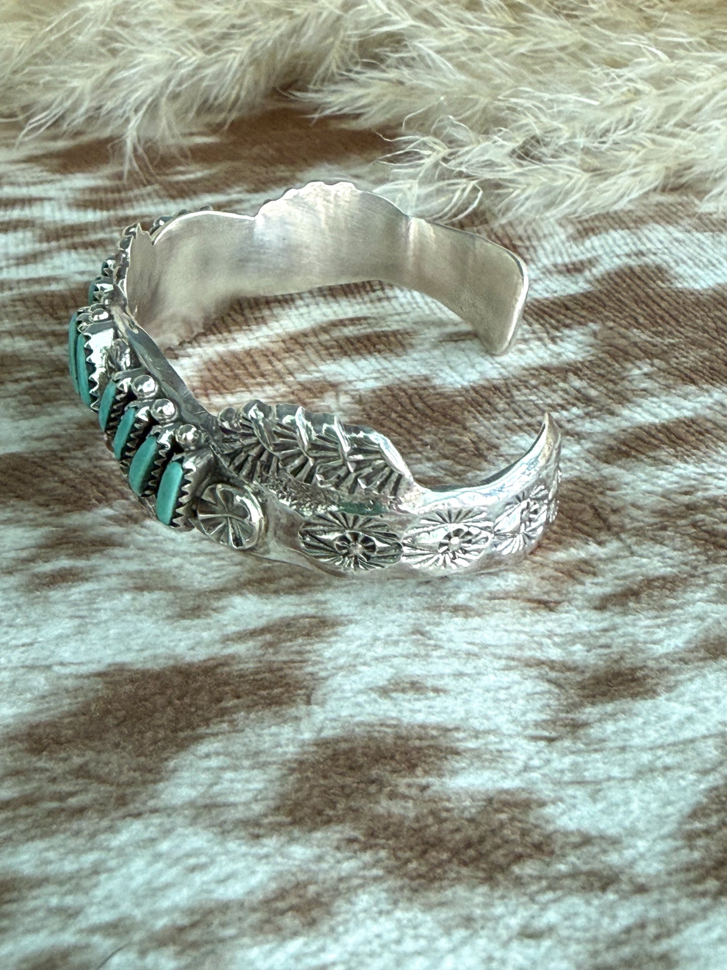 Native American Zuni Turquoise Cuff 6-3/8"