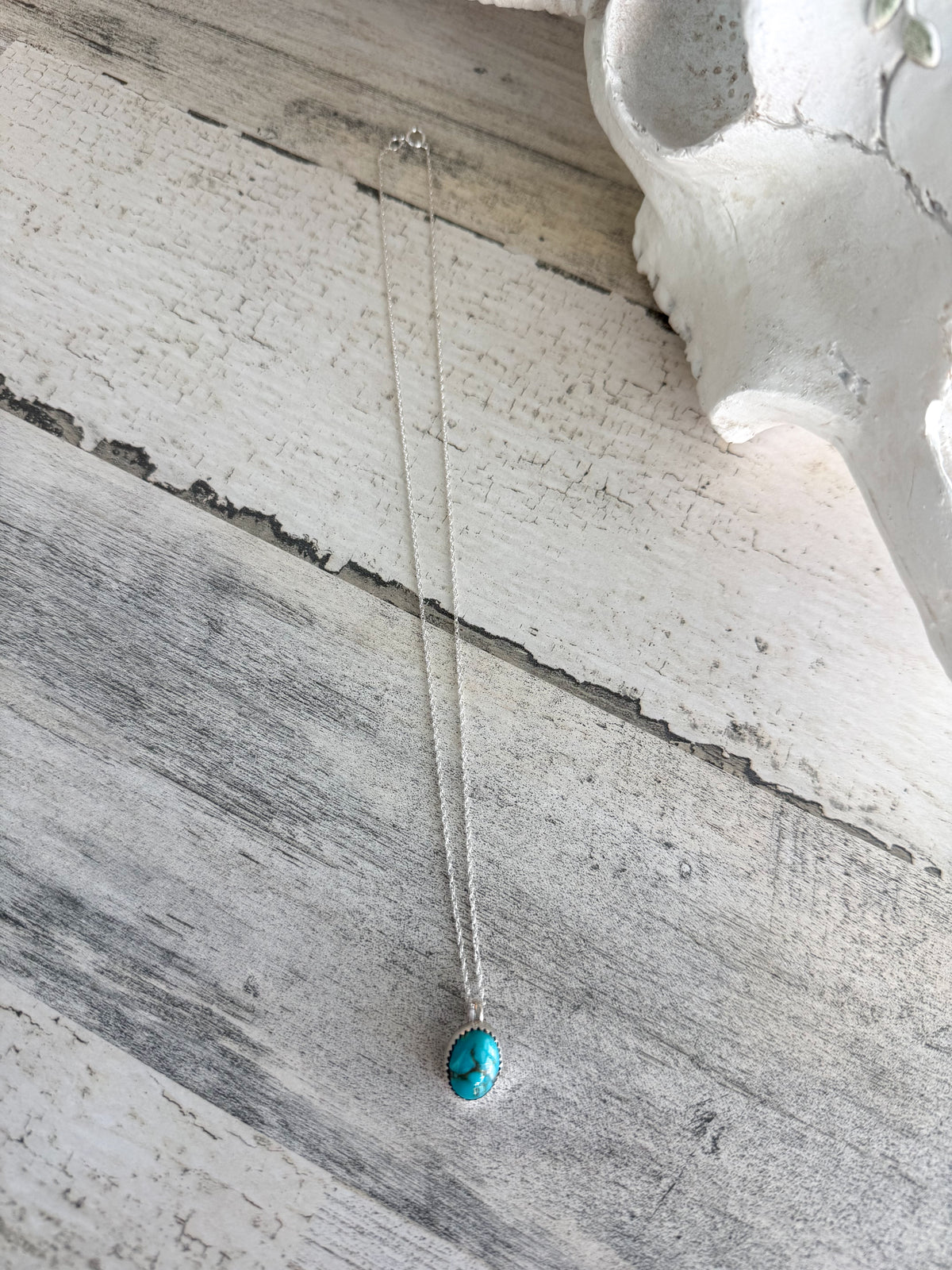 Native American Sonoran Turquoise Pendant 18" Necklace