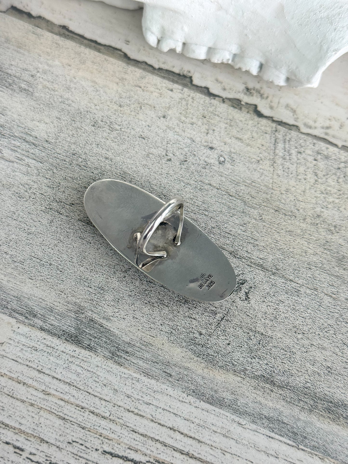 Native American Black Onyx Ring 7.5