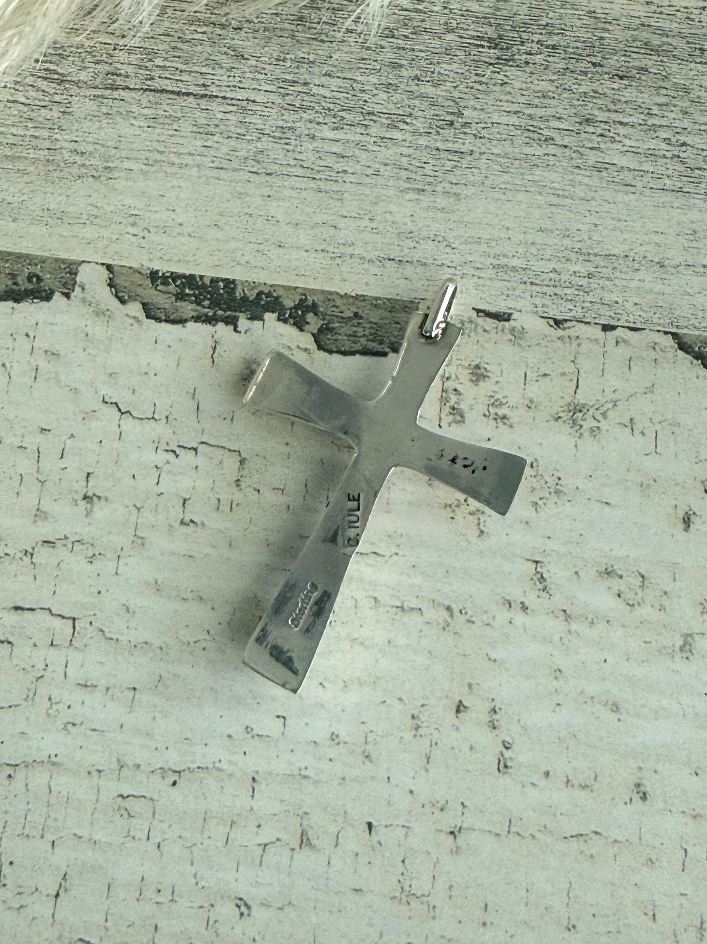 Native American Coral Pendant Cross
