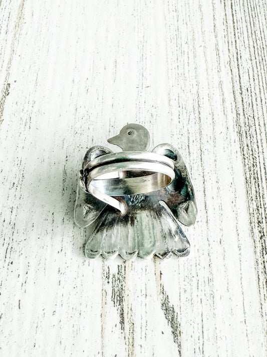 Native American Turquoise Thunderbird Adjustable Ring