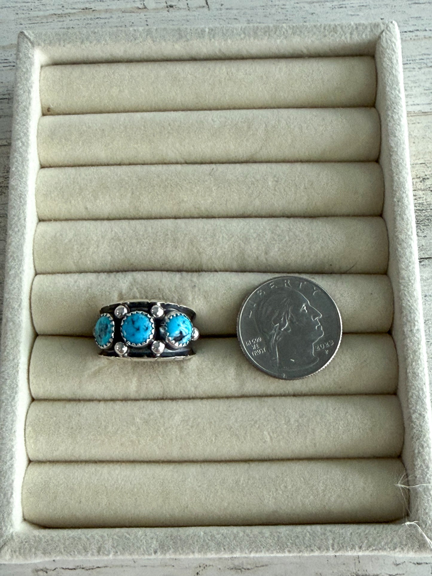 Native American Kingman Turquoise Ring 9