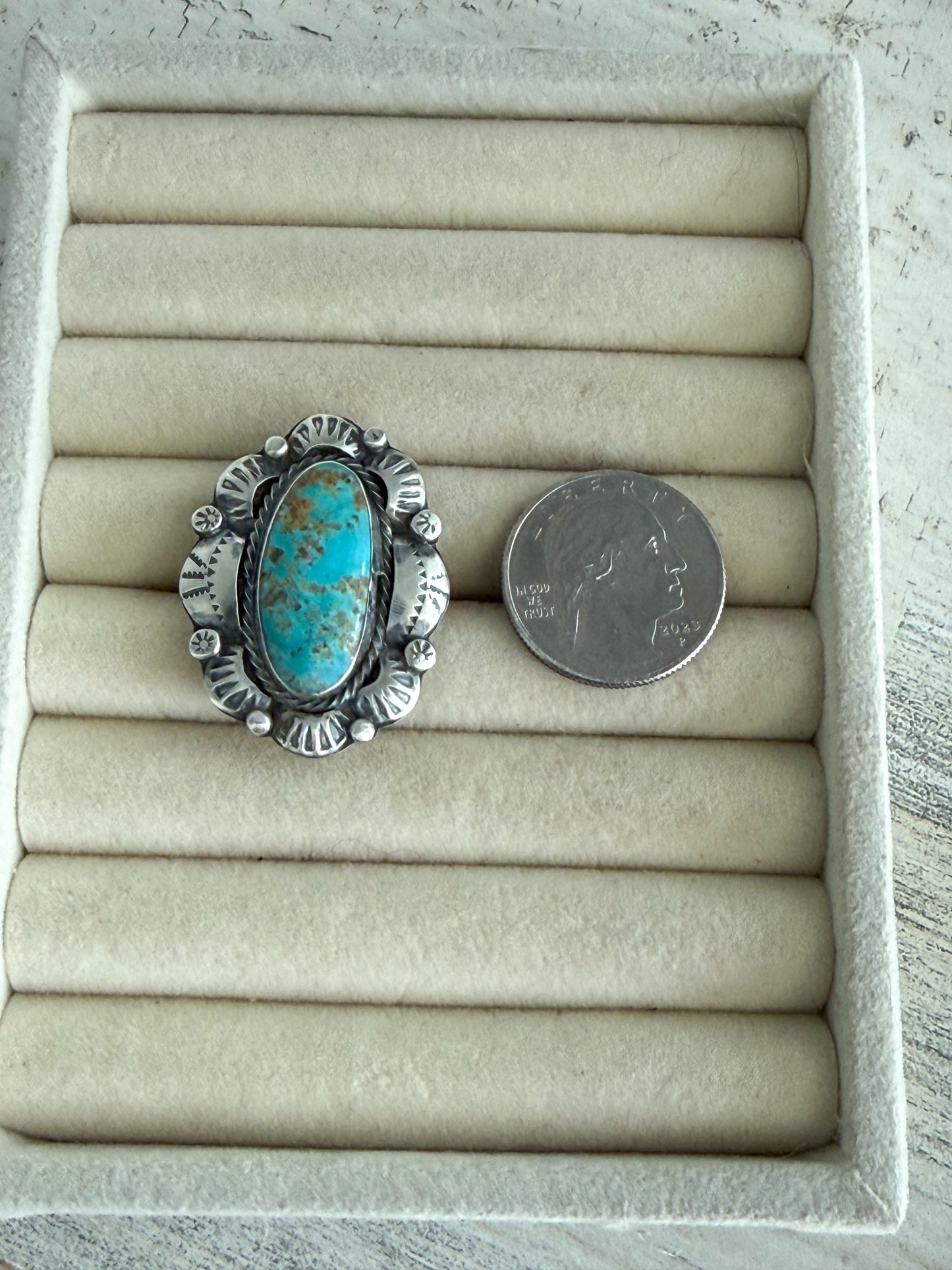 Native American Turquoise Ring 8.5