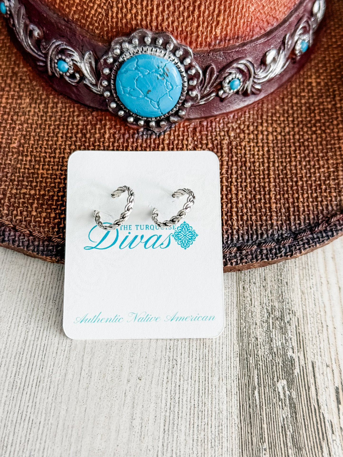 Native American Sterling Silver Hoop Earrings