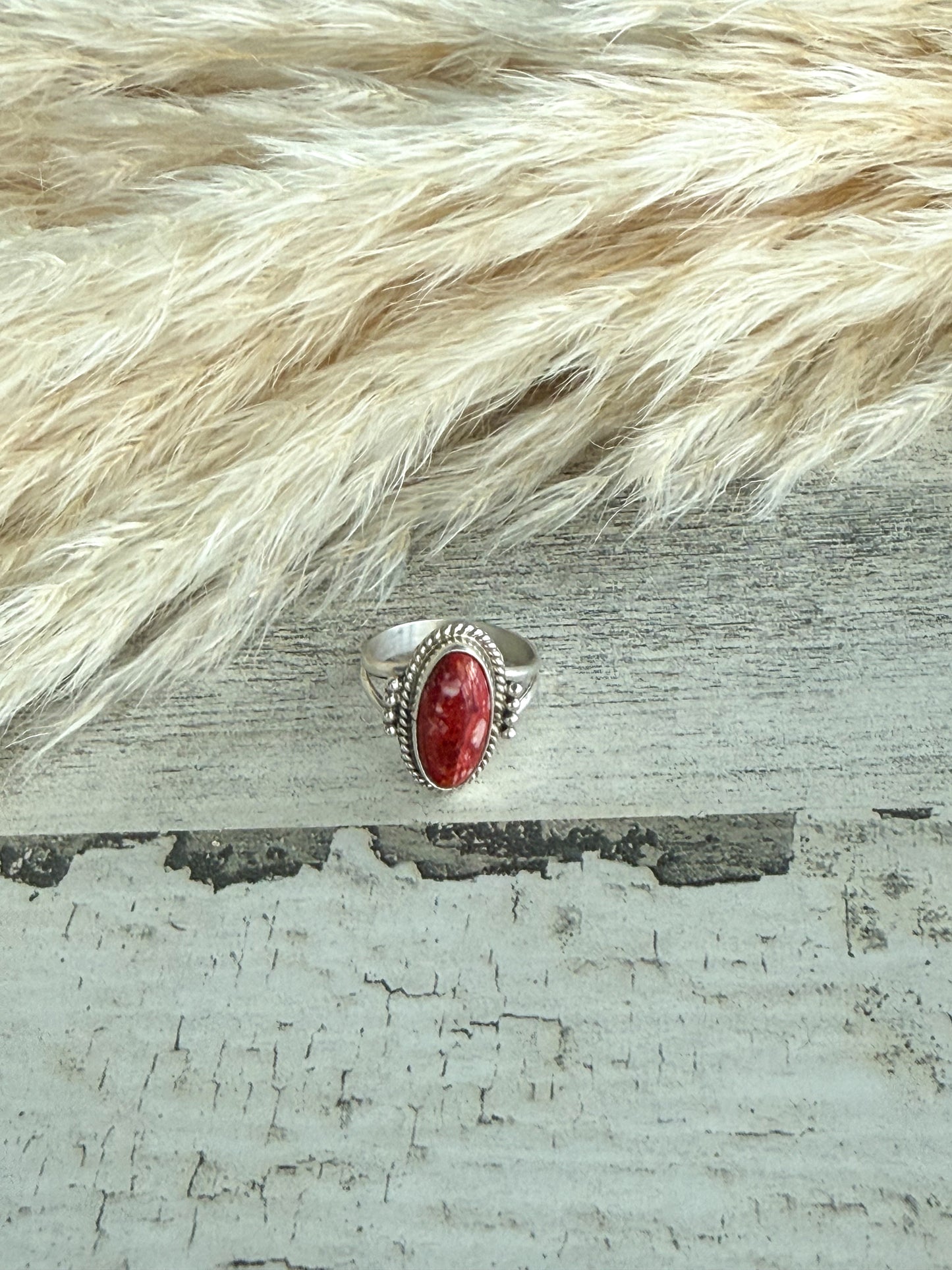 Native American Red Spiny Ring 5.5