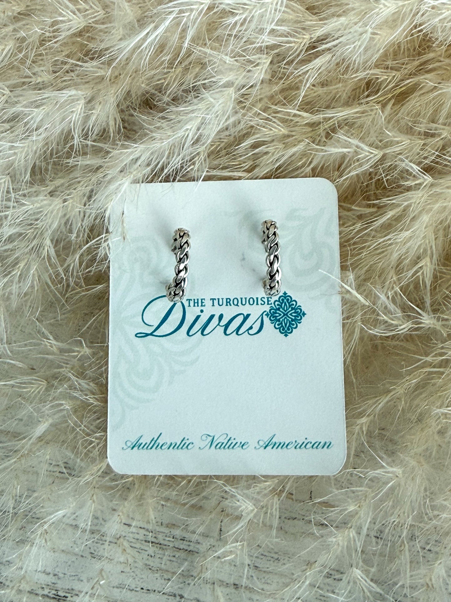 Native American Sterling Silver Hoop Earrings