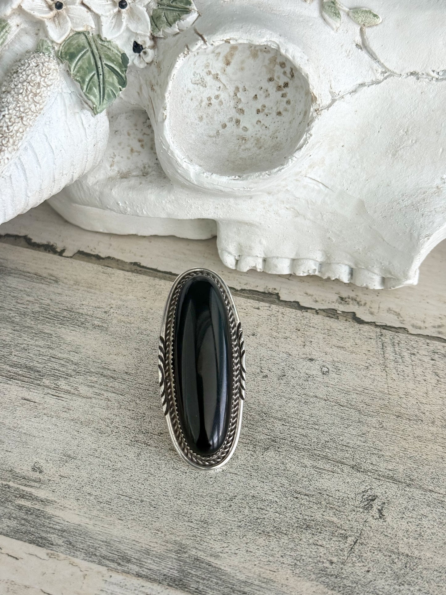 Native American Black Onyx Ring 9.5