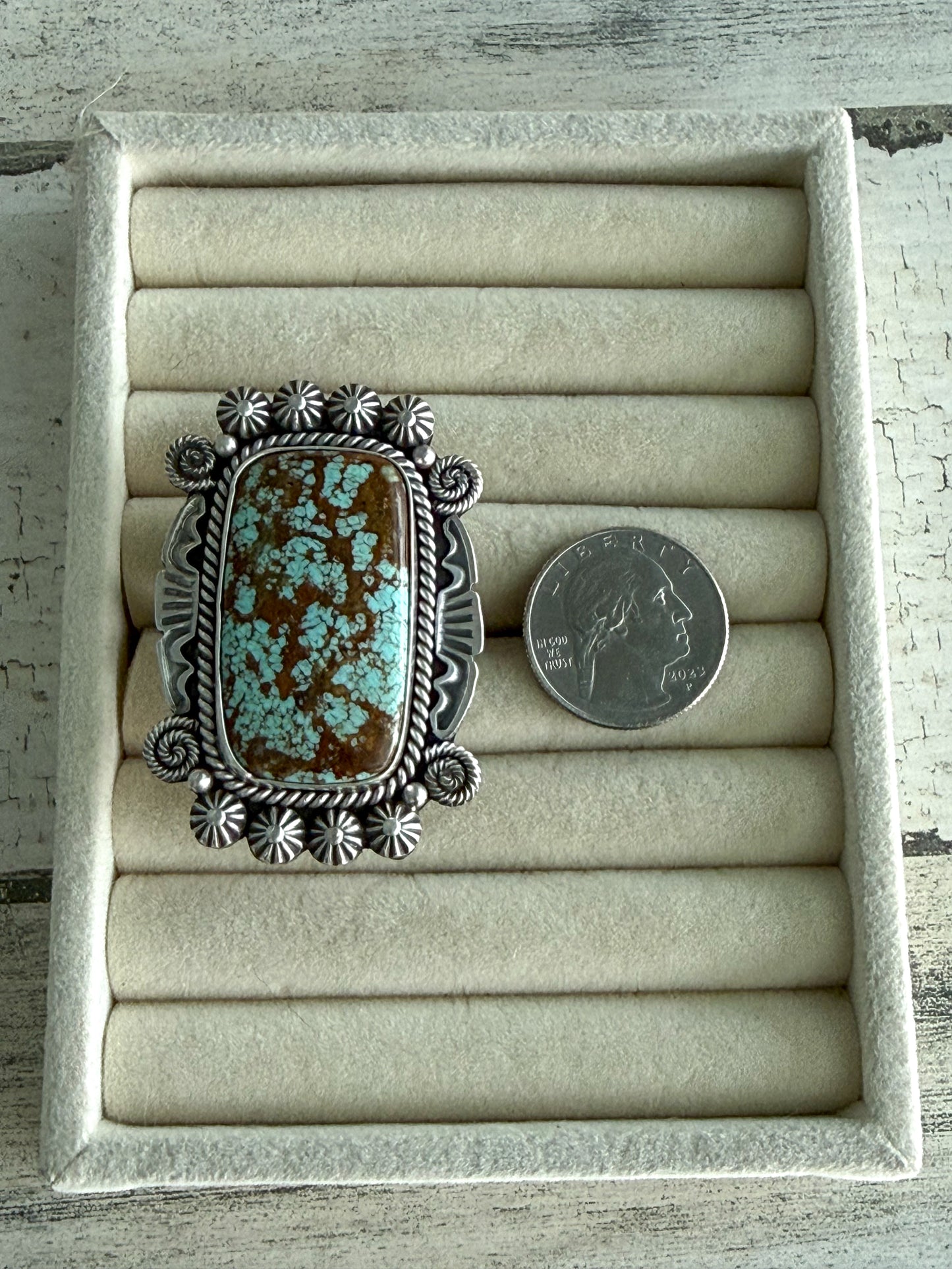 Native American #8 Turquoise Ring 8.5