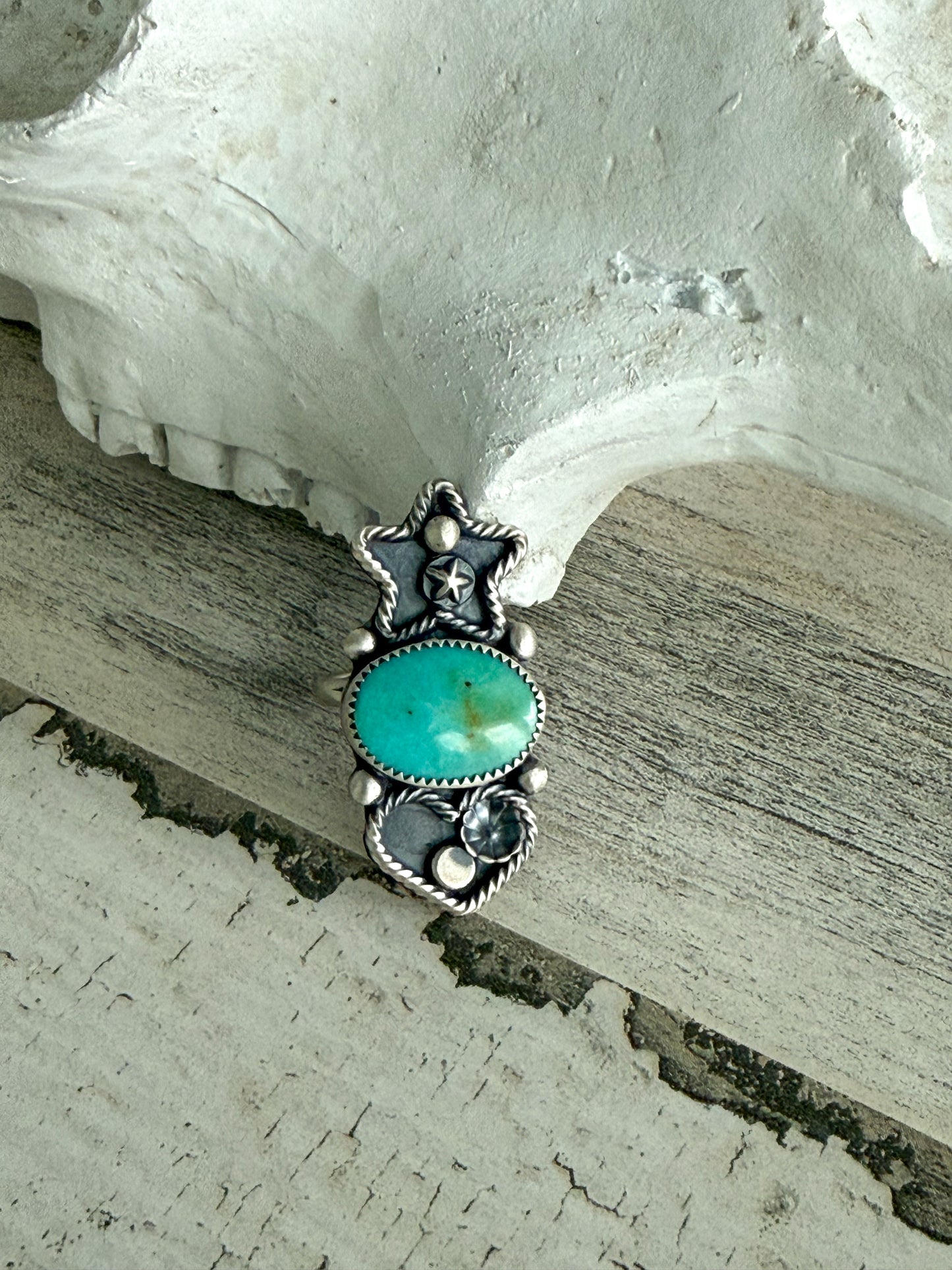 Native American Heart & Star Ring 7.5