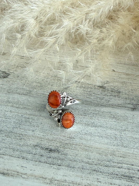 Native American Orange Spiny Ring 8.5