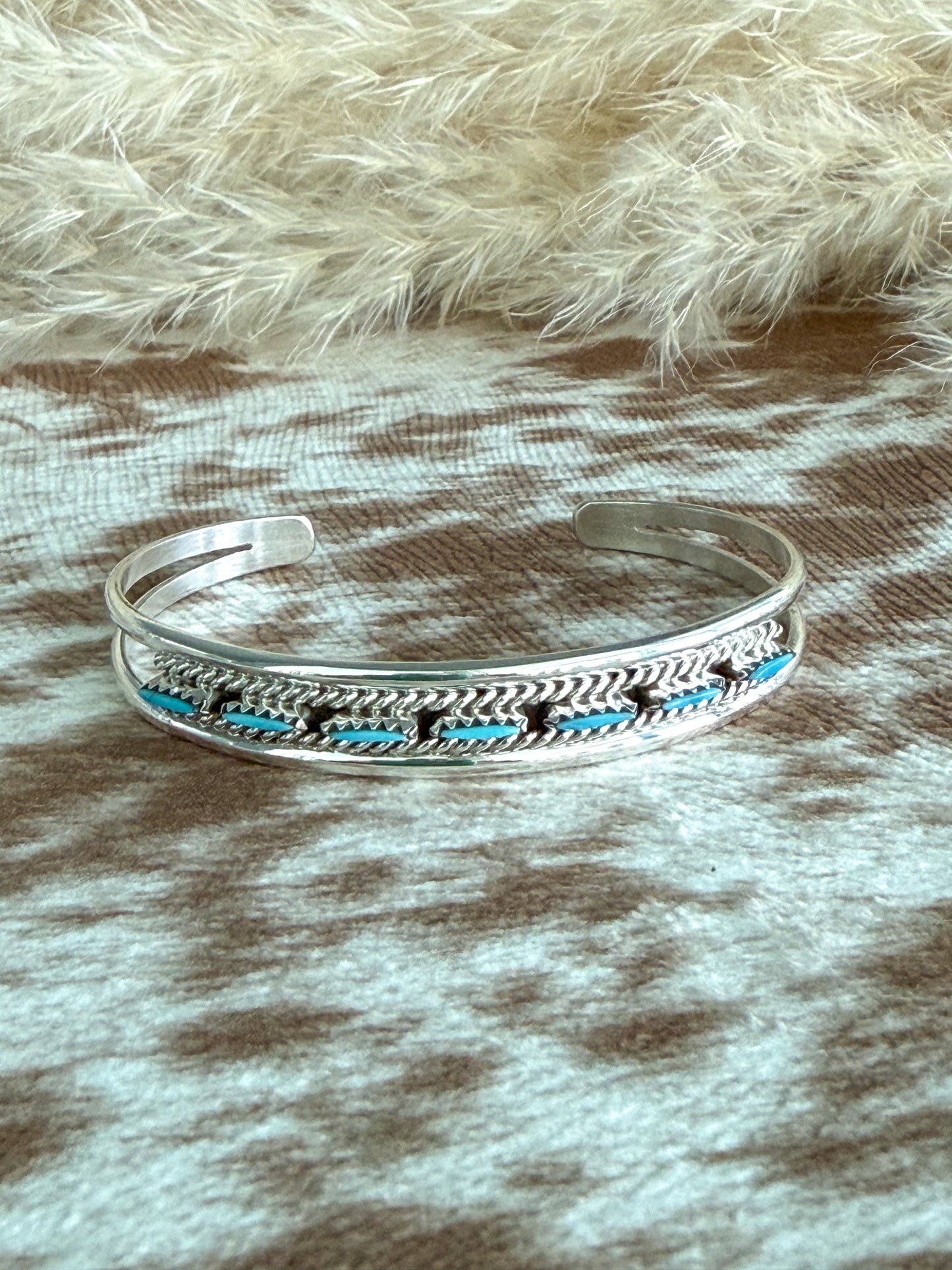 Native American Zuni Turquoise Cuff 6.5"