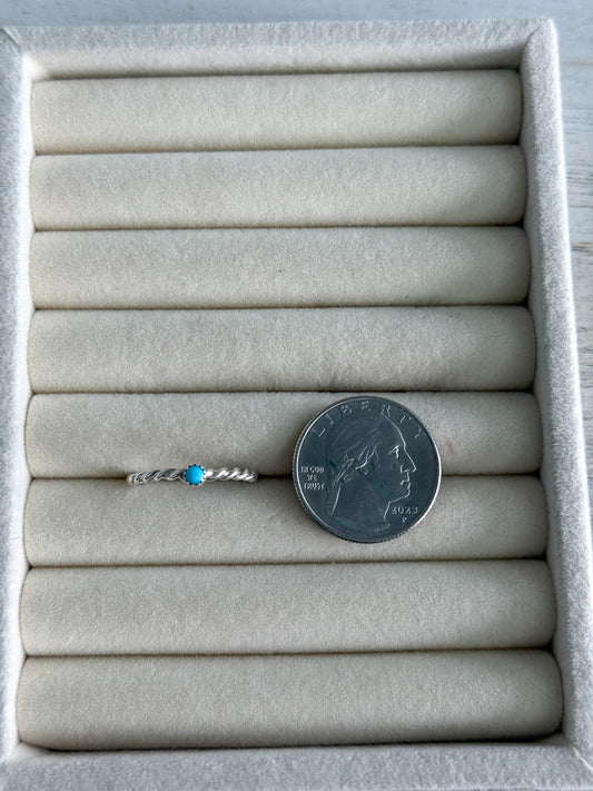 Native American Made Sterling Twist Ring 7.5