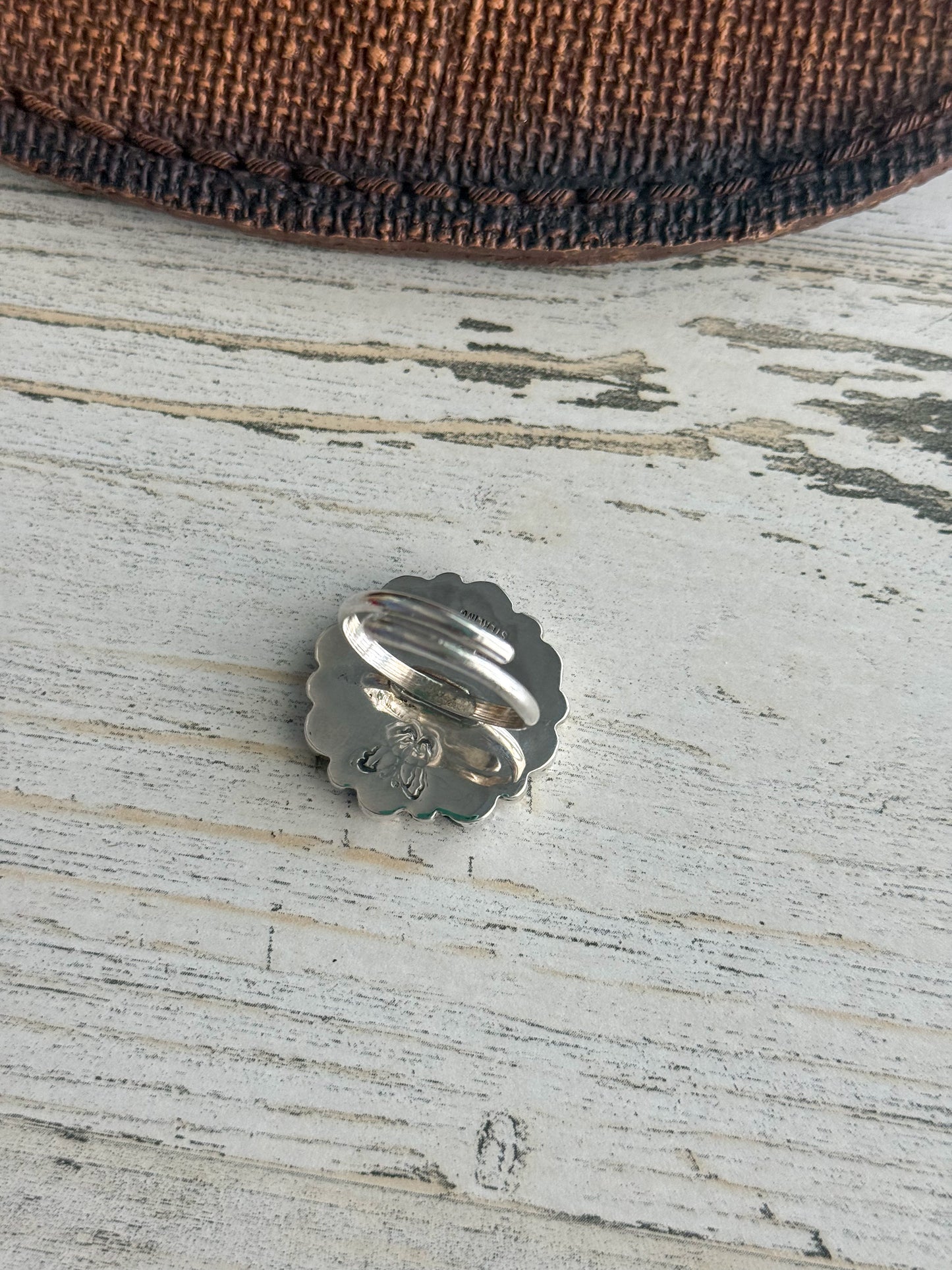 Native American Orange Spiny Adjustable Ring