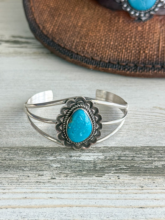 Native American Kingman Turquoise Cuff 6.25"