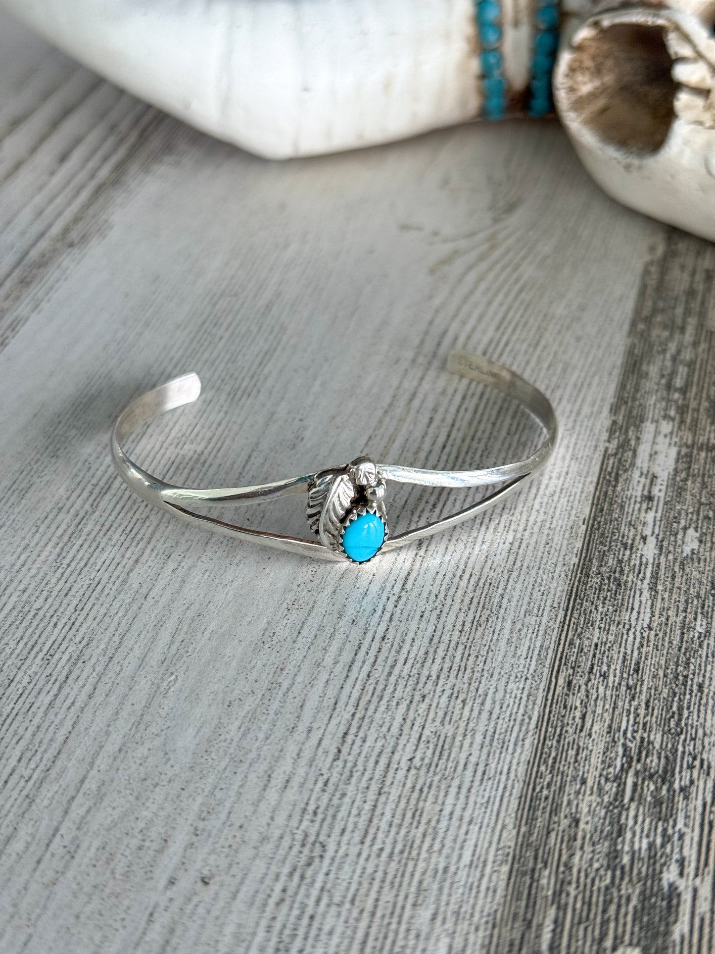 Native American Kingman Leaf Cuff 6"