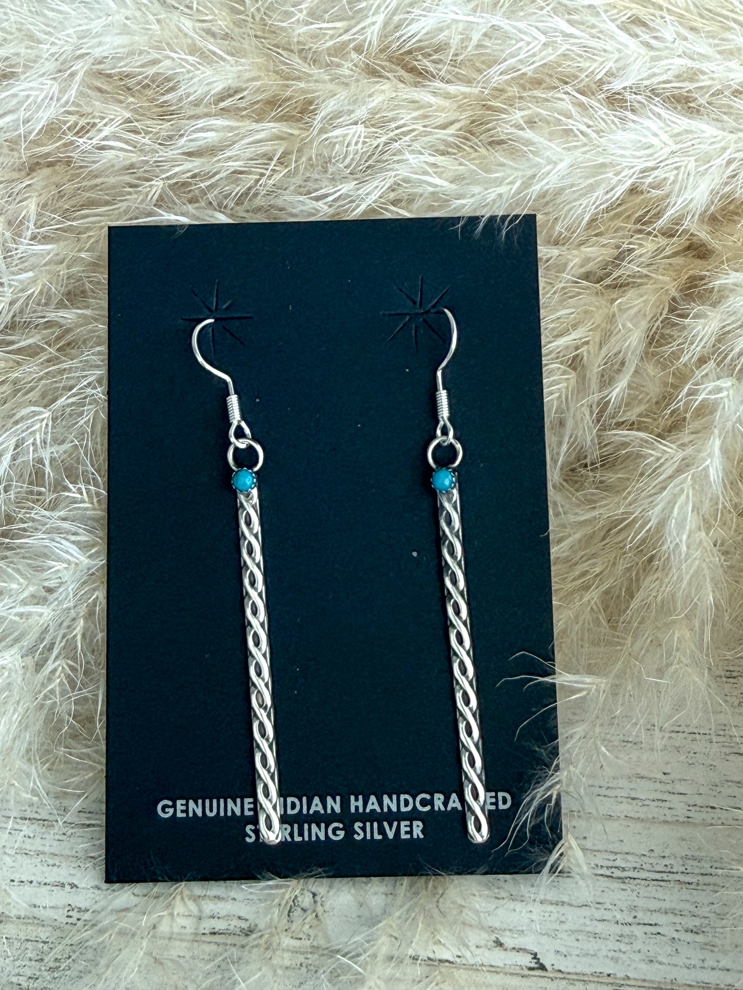 Native American Twist Wire Dangle Earrings