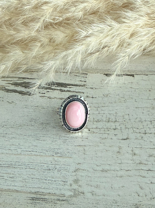 Native American Pink Conch Ring 6.5