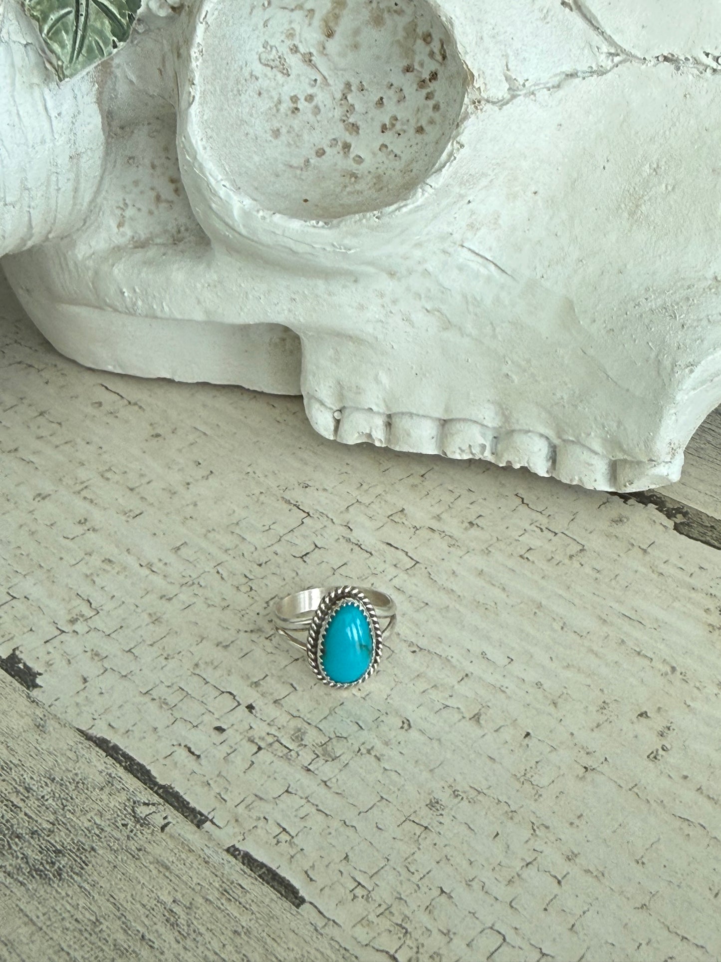 Native American Kingman Turquoise Ring 5.5