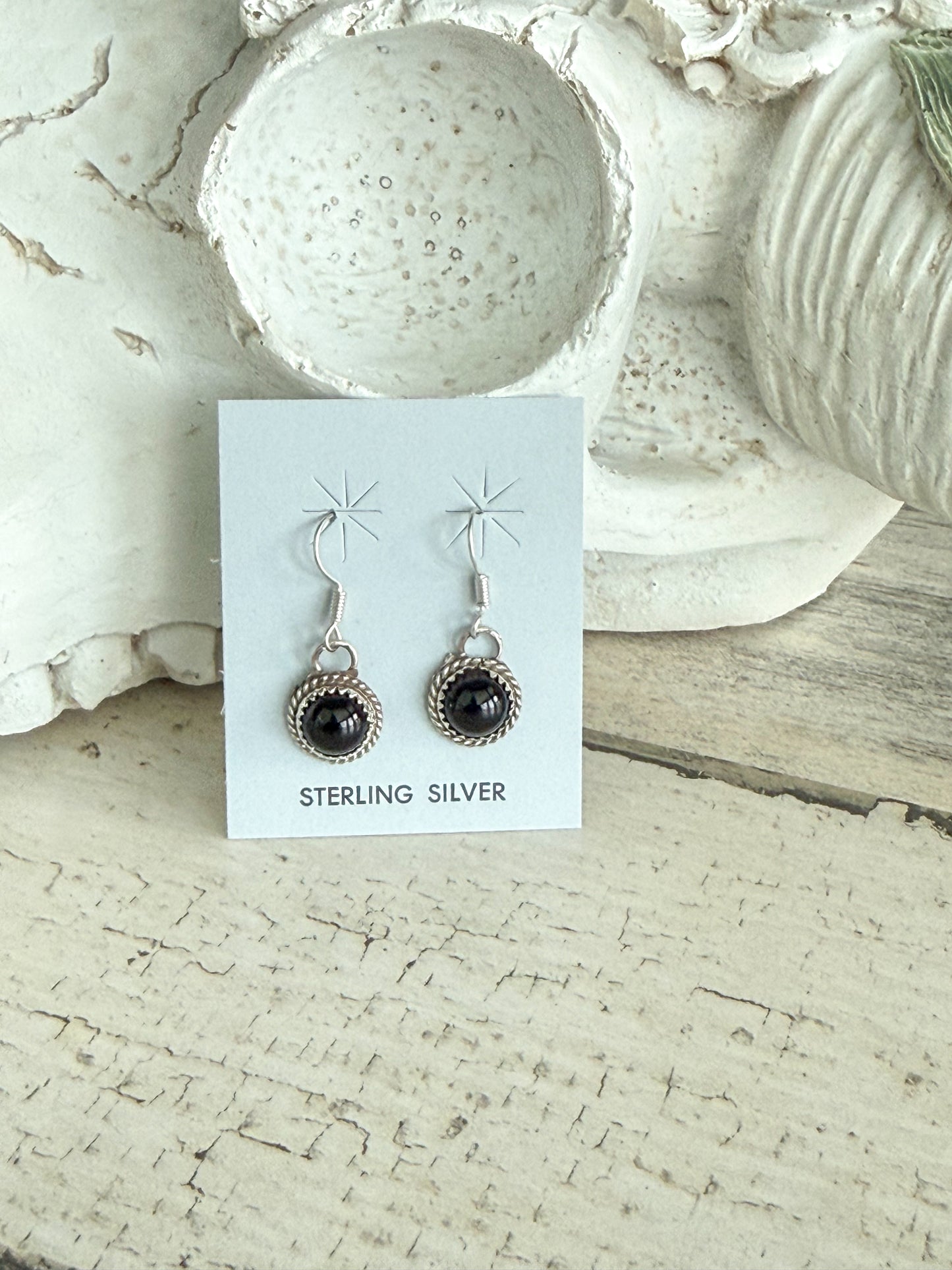 Native American Black Onyx Dangles