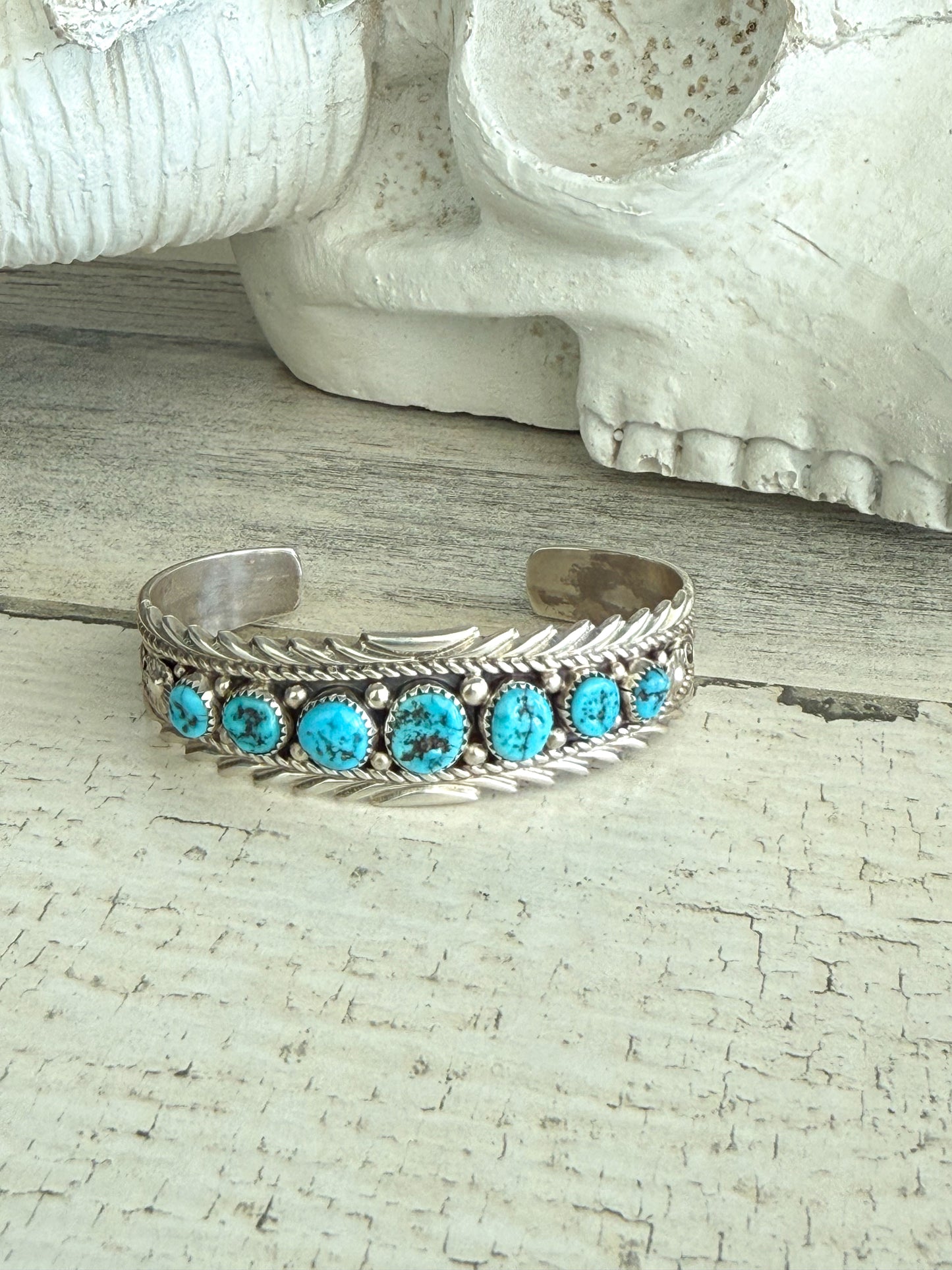 Native American Kingman Turquoise Cuff 6-3/8"