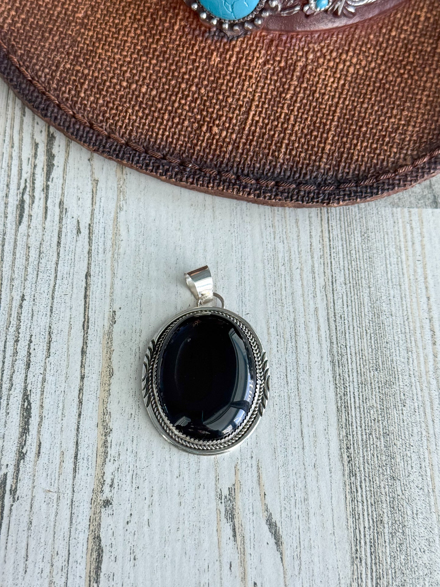 Native American Black Onyx Pendant