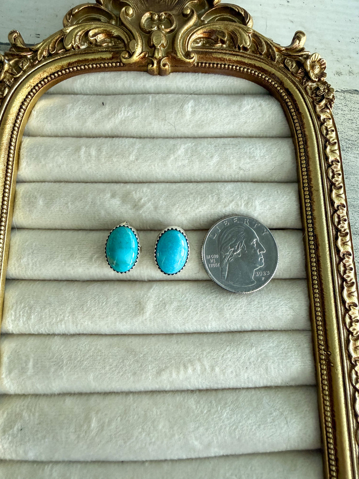 Native American Sonoran Turquoise Stud Earrings