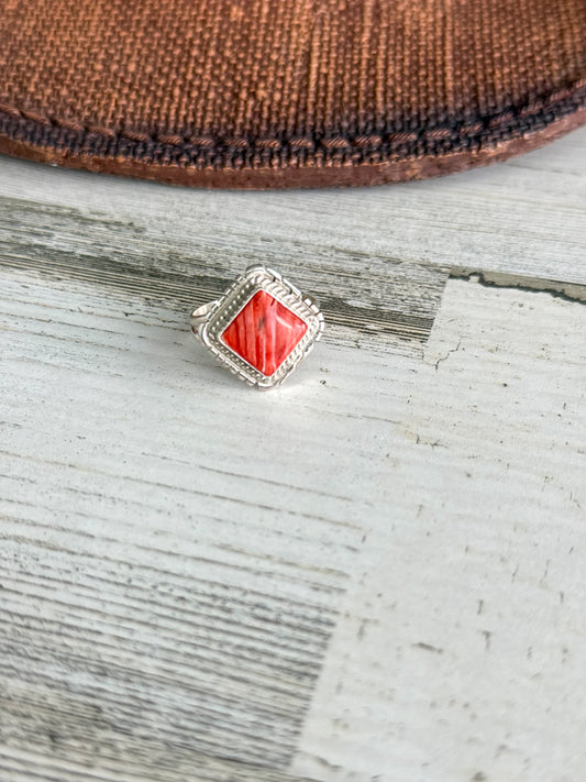 Native American Red Spiny Ring 8.5