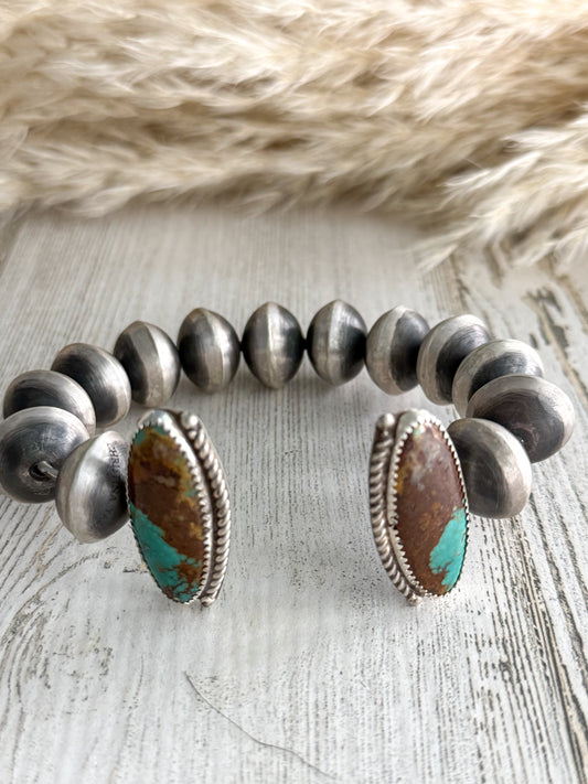 Native American Navajo Pearl & Royston Turquoise Cuff