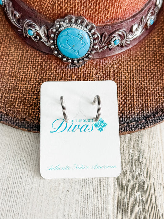 Native American Sterling Silver Hoop Earrings