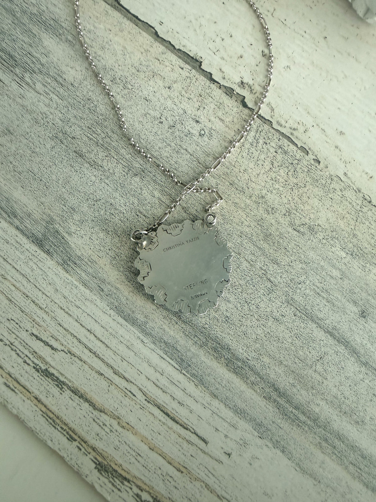 Native American Sleeping Beauty Heart Cluster Necklace 18"