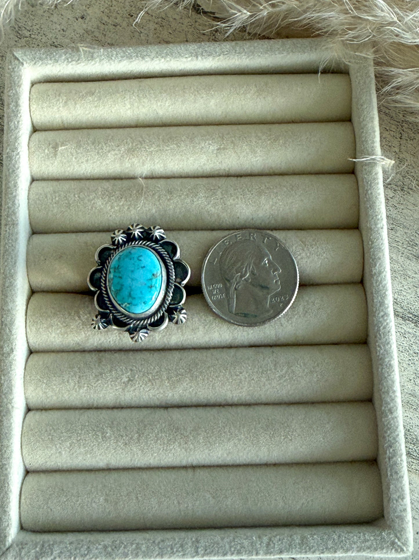 Native American Chilean Turquoise Adjustable Ring