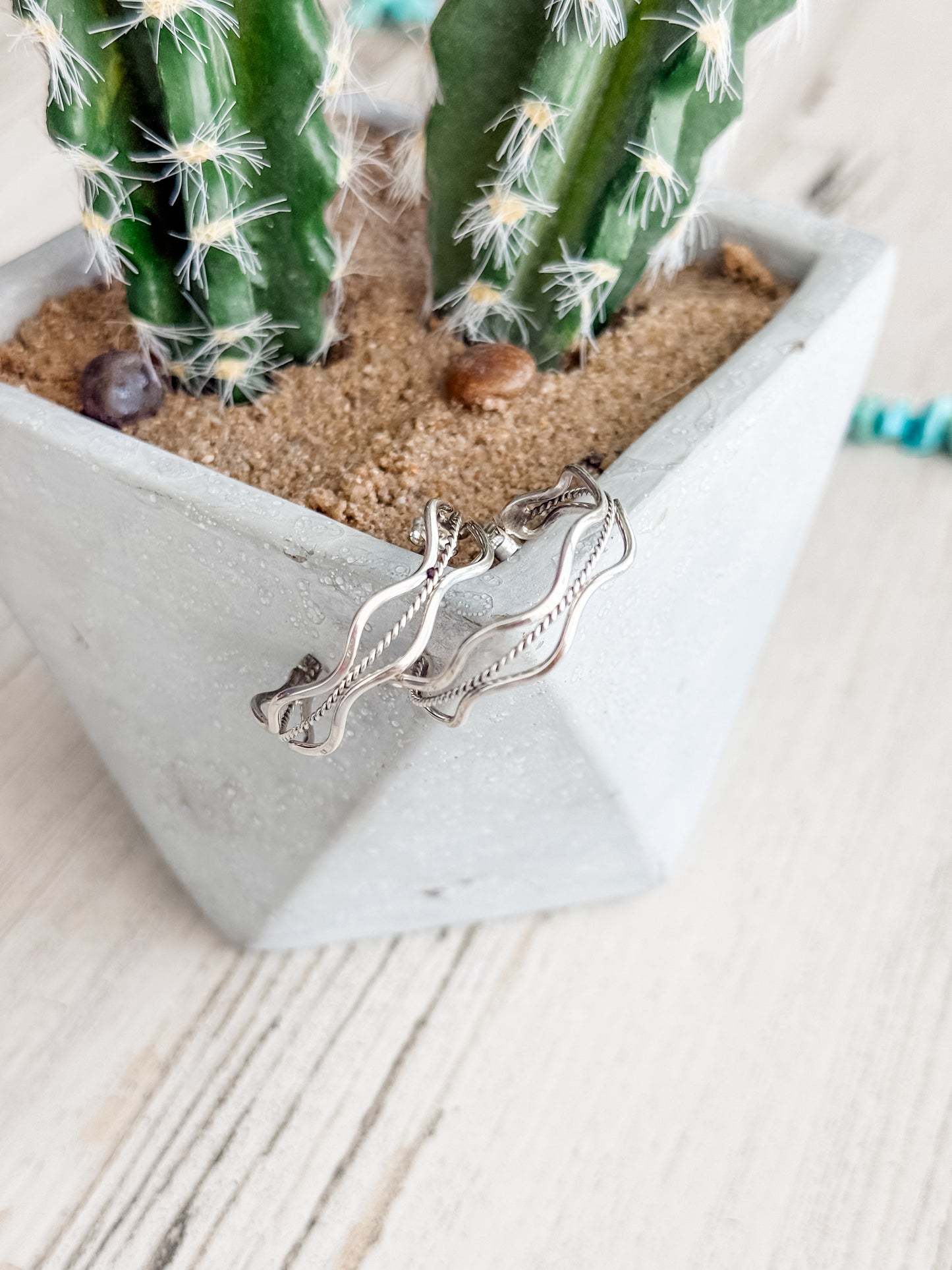 Native American Sterling Silver Hoops
