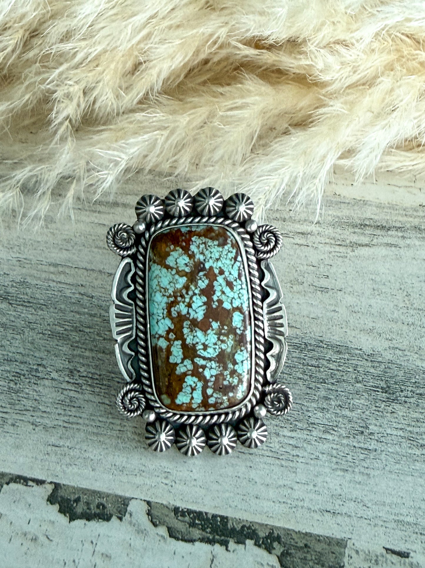Native American #8 Turquoise Ring 8.5
