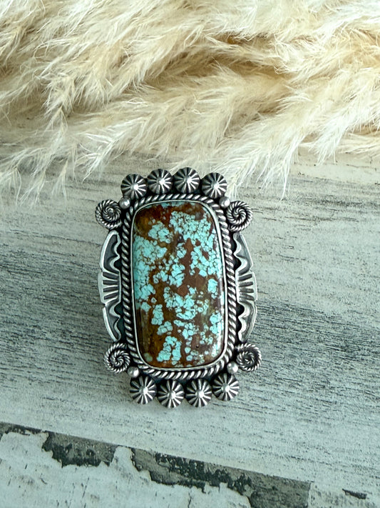 Native American #8 Turquoise Ring 8.5